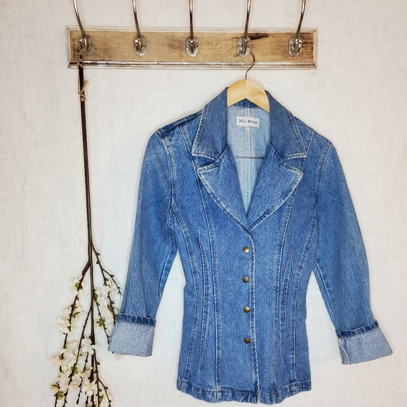 Paris Blues Jackets & Blazers - VINTAGE 80's PARIS BLUE DENIM JACKET -Size XS💙